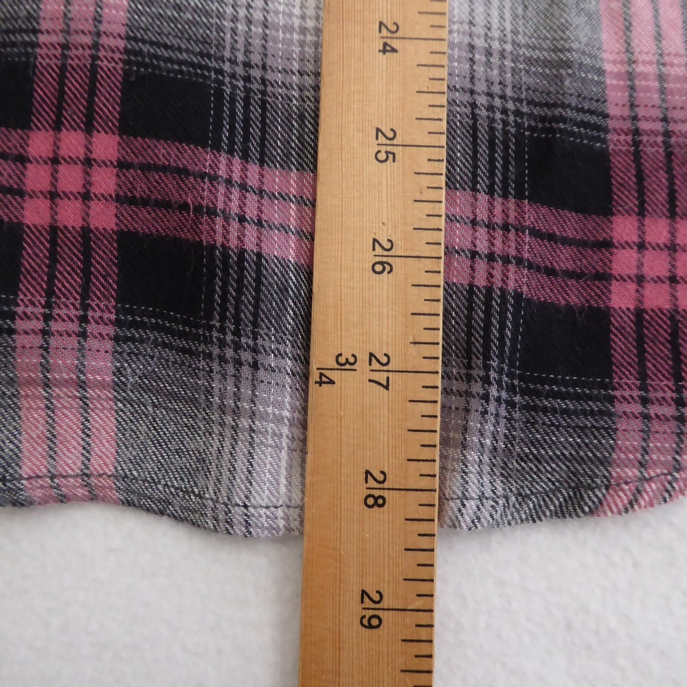 Rails Hunter Plaid Flannel Shirt Black Taffy Pink White Womens Size Large Rayon - Picture 7 of 11